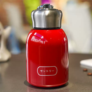 何佳功小胖丁保溫杯定制logo刻字佛系學(xué)生伴手禮品口袋便攜大肚水杯手提 中國紅