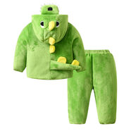 奇樂(lè )兔嬰兒衣服冬季加棉分體套裝16歲童裝恐龍卡通可愛(ài)保暖棉衣兩件套 X6610恐龍套裝加厚棉衣 80 80cm