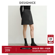 迪賽尼斯（DESIGNICE）迪賽尼斯2025年冬季新款智性通勤百搭顯瘦A字短裙氣質(zhì)高腰半身裙 深灰 S