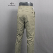 ANDSEEYOU 潮牌男士修身西褲 秋季新款潮流小腳褲子時(shí)尚商務(wù)休閑英倫風(fēng)長(cháng)褲 6595款 卡其色 33
