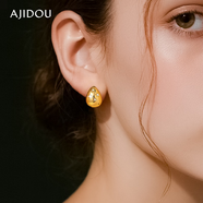 AJIDOU阿吉豆耳釘女小眾歐美風(fēng)六芒星吊墜耳環(huán)輕奢高級感耳扣新年禮物