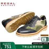 REGAL麗格T50C時(shí)尚休閑皮鞋拼色舒適輕便皮鞋固特異真皮男士皮鞋 NV3C(深藍色) 40
