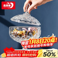 青蘋(píng)果新年禮物歐式玻璃糖缸糖果罐儲物罐水果果盤(pán)果斗6.3英寸