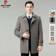 皮爾卡丹高端羊毛雙面呢大衣男中長(cháng)款商務(wù)休閑加厚保暖可拆內膽毛呢外套男 F8868駝色【西裝領(lǐng)可脫卸內膽】 4XL 195碼【建議190-210斤】