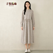 子牧棉麻2026春裝 女文藝復古印花連衣裙顯瘦氣質(zhì)優(yōu)雅長(cháng)裙子Y 花色 XL (建議120-130斤)