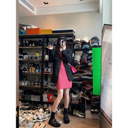 依樂(lè )琦粉色連衣裙2025夏氣質(zhì)收腰顯瘦休閑運動(dòng)打底背心無(wú)袖長(cháng)裙 莓梅紅色(短款) S