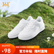 361°運動(dòng)女鞋秋冬季透氣開(kāi)學(xué)厚底增高小白休閑板鞋子女682426611-1