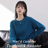 【京東直采】2026新年羊絨羊毛拉絨衫女士百搭打底毛衣無(wú)縫針織衫 開(kāi)衫-海藍 均碼 （90-145斤） 【3-15天發(fā)貨】