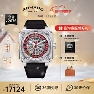 雷米格（ROMAGO）輪盤(pán)旋轉系列 瑞士手表全自動(dòng)機械表男士鏤空限定款 銀色  （限定發(fā)行，獨立編號）