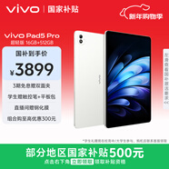 vivo Pad5 Pro 超輕版 16GB+512GB 輕羽白 國家補貼 藍晶×天璣9400 13英寸原彩護眼屏 平板電腦