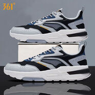 361°官方正品男跑步鞋秋冬新款網(wǎng)面撞色休閑舒適百搭低幫減震鞋 羽毛白/工業(yè)藍 41