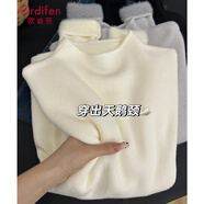Ordifen半高領(lǐng)打底衫女內搭可外穿洋氣秋冬軟糯長(cháng)袖高級疊穿加絨加厚毛衣