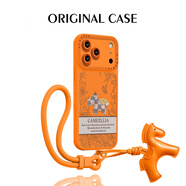 丁域適用蘋(píng)果17Promax手機殼新款iPhone17pro星宇橙新年16pm馬年高級感Air硅膠腕帶掛繩15女款保護套 【星宇橙】抽拉短繩-皮革小馬-馬上有錢(qián)花 iPhone17Pro