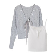 小紅書(shū)爆款秋裝搭配一整套2025超火時(shí)尚小個(gè)子可愛(ài)甜妹鹽系韓劇三 單件開(kāi)衫+單件內搭[女神范針織奶 均碼 S[80-90斤]