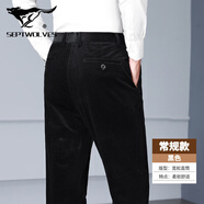 七匹狼夾克專(zhuān)家秋冬主推數據 純棉燈芯絨高腰直筒休閑褲 厚款52 加絨60 需要 黑色 29