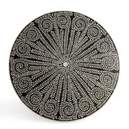 詩(shī)亭居美式餐桌美式復古實(shí)木餐桌家用新古典實(shí)木手繪圓桌組合4人位小戶(hù) 圓餐桌+貝殼桌面 76cm 100x100x