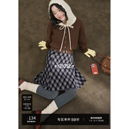 闊色黑色氣質(zhì)魚(yú)尾裙格子半身裙25秋冬季搭配新款女半裙短裙子中裙 格紋9015 S