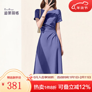 迪菲麗格高級氣質(zhì)茶歇法式連衣裙2025女新款修身短袖中長(cháng)裙夏季甜 圖片色 M