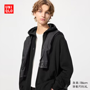 優(yōu)衣庫男裝女裝連帽拉鏈運動(dòng)開(kāi)衫長(cháng)袖外套休閑衛衣479800 475380 479800/09黑色 M