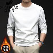 富貴鳥(niǎo)（FUGUINIAO）男士長(cháng)袖t恤2025秋季新款時(shí)尚潮流圓領(lǐng)上衣休閑寬松體恤 白色 L