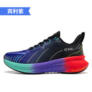 玩覓（ONEMIX）秋冬減震專(zhuān)業(yè)跑鞋男透氣防滑運動(dòng)鞋女輕便軟彈跳繩鞋女 賓利紫 43  順豐包郵【送品牌運動(dòng)襪】