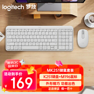 羅技（Logitech）MK251無(wú)線(xiàn)藍牙鍵盤(pán)鼠標套裝 辦公商務(wù)筆記本電腦 數字鍵盤(pán)99鍵白色鍵鼠套裝（K251鍵盤(pán)+M196鼠標）