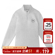 美特斯邦威[商場(chǎng)同款]男女同款2025秋冬新印花半拉鏈立領(lǐng)套頭衛衣 白花灰 S 165 88A