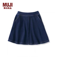 MUJI大童 活動(dòng)自如 牛仔 裙子 半身裙 兒童童裝  CBO98A0S 海軍藍 110