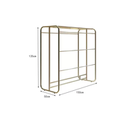 語(yǔ)森憶金色內衣展示架落地內褲中島架店鋪陳列掛文胸貨架雙面睡衣服裝架 納米金4根掛 150長(cháng)50寬135高 帶板