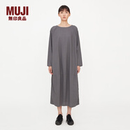 MUJI MUJI IDEE 女式 套頭長(cháng)袖連衣裙 GAC32C2A 裙子 多巴胺 深灰色 均碼