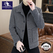 傳奇保羅（CHUANQIBAOLUO）毛呢羽絨服男冬季防寒冬裝上衣羽絨服感黑金90白鴨絨翻領(lǐng)呢子外套 8815灰色 M (約85~105斤可穿)