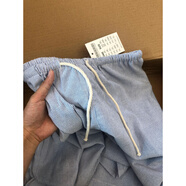 南極人（Nanjiren）薄荷曼波條紋睡褲女長(cháng)褲夏季新款大碼休閑褲遛彎褲子居家褲可外穿 藍色 S 155