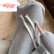 皮爾卡丹2025新款休閑褲女士高腰純C棉運動(dòng)衛褲秋冬大尺碼顯瘦直筒時(shí)尚潮 淺灰色【大碼/顯瘦/今年流行褲子 4XL 【165-180斤】