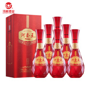 河套酒業(yè)（HETAOLIQUOR）河套王品格  42度內蒙古淡雅濃香型白酒 婚禮升學(xué)宴請喜酒  42度 500mL 6盒 原箱
