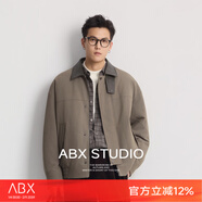 a.b.x巴恩風(fēng)工裝羽絨夾克 三星90白鴨絨秋冬季短款翻領(lǐng)羽絨服男外套 卡其棕 S