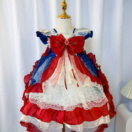 女童洛麗塔白雪公主2025新款秋裝兒童小女孩生日禮服連衣裙 紅色 110  身高+10拍