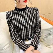 知溫天鵝絨高領(lǐng)打底衫毛衣女2026年秋冬女士洋氣內搭針織衫上衣女 駝色小菱形半高領(lǐng) S 建議85-100斤