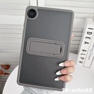 三星（SAMSUNG）適配TabA9平板保護套 膚感 支架 磨砂 硬 透色 A9+ A8 A7Lite 全包 防摔 S6Lite 保護殼 灰色邊框【支架款】【膚感透色磨砂】 三星Galaxy Tab A9+ (11英寸)