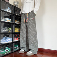 TUCANO男士加絨褲子秋冬季新款男士休閑褲寬松直筒燈芯絨潮流長(cháng)褲子男 綠色 M (建議90-105斤)