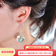 osewaya耳釘汽水感櫻桃耳環(huán)甜美少女清透炫彩車(chē)厘子小眾耳飾新年禮物首飾 薄荷綠BL 免費更換耳夾