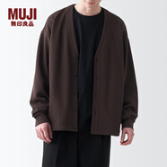 MUJI MUJI 男式 雙層編織 開(kāi)衫 長(cháng)袖針織衫 AB1L8A3A 深棕色 M（170/92A）