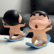 GQP裸奔沖浪蠟筆小新手辦潮玩公仔搞怪可愛(ài)解壓桌面擺件玩偶生日禮物 【2件套裝】裸奔沖浪小新（閉眼+睜眼款款）