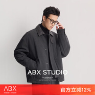 a.b.x巴恩風(fēng)工裝羽絨夾克 三星90白鴨絨秋冬季短款翻領(lǐng)羽絨服男外套 碳灰 L