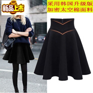 初徑秋冬加厚半身裙女高腰短裙蓬蓬裙大碼半裙太空棉裙子百褶蓬蓬傘裙 黑色 【優(yōu)品】 S 90-102斤