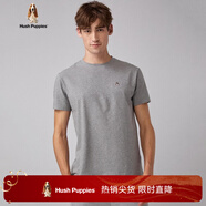 暇步士（Hush Puppies）男士夏季純色無(wú)憂(yōu)搭圓領(lǐng)短袖T恤 038淺灰3 S