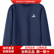 CAMEL駱駝城市機能系列加絨寬松長(cháng)袖T恤上衣圓領(lǐng)套頭衛衣男女同款 墨藍 L