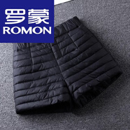 羅蒙（ROMON）官方羽絨棉短褲女松緊高腰2026秋冬季新款加厚保暖休閑外穿靴褲潮 黑色 均碼 302XL 125-135斤