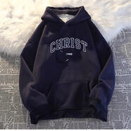 章若楠同款感灰色衛衣連帽女韓版小個(gè)子秋冬加絨外套 藏青色重磅 加絨 S 建議110斤內