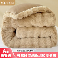 紡王家紡床品冬季加厚牛奶絨冬被深睡被子被褥 杏仁咖 150cm*200cm