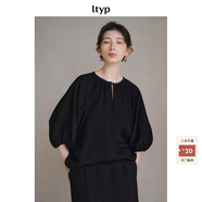 旅途原品ltyp 日本進(jìn)口三醋酸立裁大廓感小衫/半裙套裝女春季襯衣 小衫-經(jīng)典黑（預計7-10天） L